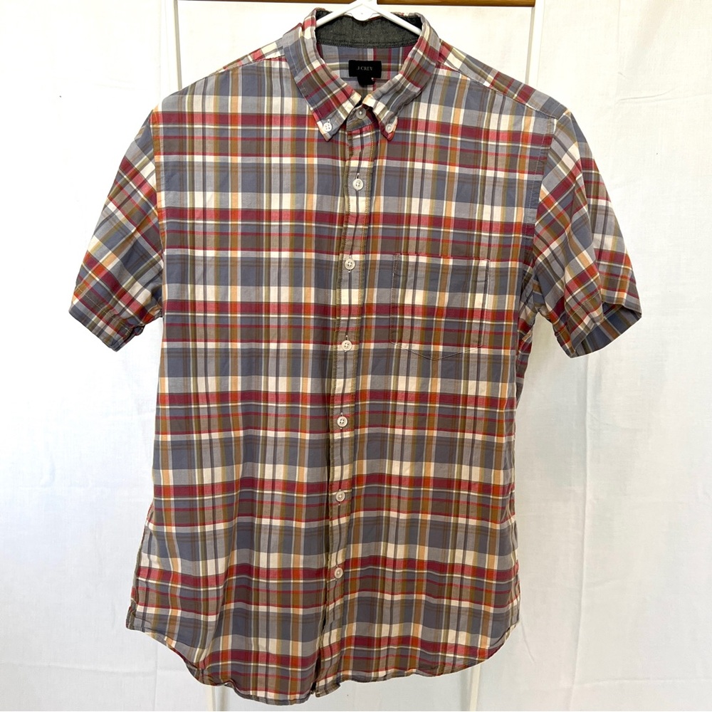 J. Crew Short-sleeve madras shirt medium